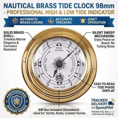 Nautical brass tide - tide, 98mm